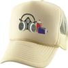 ALLNTRENDS Adult Trucker Hat Spray Paint Embroidered Baseball Cap Adjustable Snapback Cool Graphic Hats (Ivory) view 1