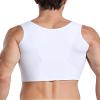 Fhspw Mens Compression Corset Vest Workout Fajas para Hombres Back Support Gynecomastia Shapewear, White view 2