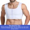 Fhspw Mens Compression Corset Vest Workout Fajas para Hombres Back Support Gynecomastia Shapewear, White view 3