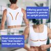 Fhspw Mens Compression Corset Vest Workout Fajas para Hombres Back Support Gynecomastia Shapewear, White view 4