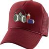 ALLNTRENDS Adult Trucker Hat Spray Paint Embroidered Baseball Cap Adjustable Snapback Cool Graphic Hats (Maroon) view 1