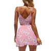 CASURESS Women Dress Summer V Neck Mini Floral Print Swing Dress Sleeveless Spaghetti Strap Skater Dresses with Belt (X-Large, Type 16, x_l) view 2