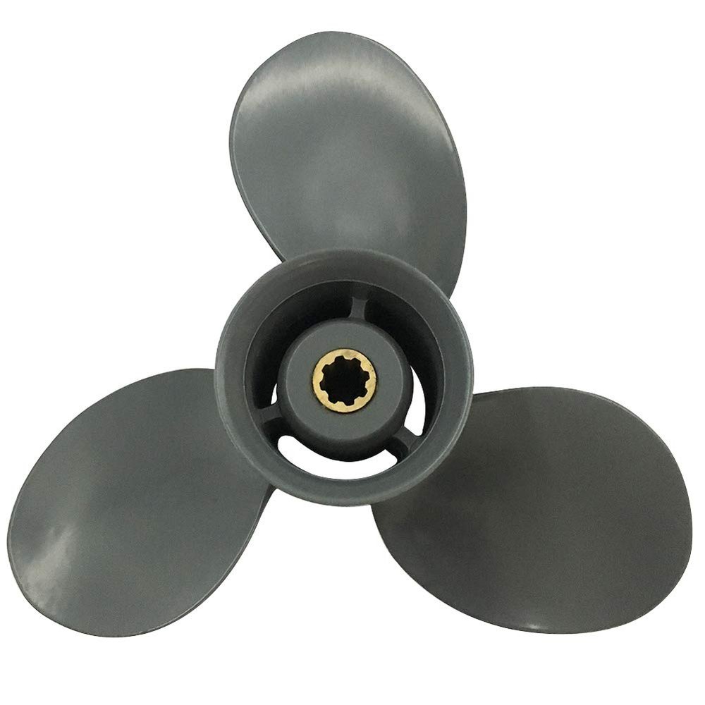 ARKDOZA Boat Propeller 9 1/4x12 Fit for Honda Engine 3 Blades 8 Tooth Aluminum RH 9.25x12