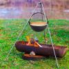 1set Camping Cookware Japanese Cast Sukiyaki Pot Stove Base for Outdoor Cooking Lightweight Non- to Clean for Hiking and Picnics view 4