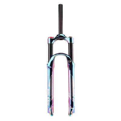 Jejy Front Forks for Mountain Bike 27.5/29, MTB Aluminum Alloy Suspension Fork Travel 120mm Straight 1-1/8" Colorful Manual Lockout (Color : Manual Lockout, Size : 29)
