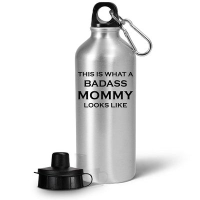 Art by Chelsydale Gifts Badass Mommy Water Bottle Tumbler - 20oz Reusable Drinkware - Family Parents Day Mother from Son Daughter Motherhood Appreciation Funny Cute Gag Idea - Looks Like