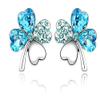 WYRKYP Earrings Sweet Four-Leaf Clover Shape Earrings with Crystal Earrings Fashion Jewelry with Diamonds view 1