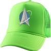 ALLNTRENDS Adjustable Trucker Hat US Space Force Embroidered Mesh Baseball Cap Adult USA Army Graphic Hats (Neon Green) view 1