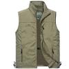 XINDSJDS Summer Mesh Thin Multi Pocket Vest for Male Big Size Male Casual 4 Colors Sleeveless Jacket 4 Pocket Khaki 5XL view 1