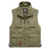 XINDSJDS Summer Mesh Thin Multi Pocket Vest for Male Big Size Male Casual 4 Colors Sleeveless Jacket 4 Pocket Khaki 5XL view 2