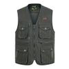 XINDSJDS Summer Multi Pocket Vest for Men Spring Autumn Male Casual Photographer Travel Sleeveless Jacket Green XXL view 1