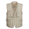 XINDSJDS Quick-Drying Mesh Tactical Vest Ultralight Fishing Camping Travel Vest with Multi Pockets Gray Vest XXL view 3