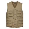 XINDSJDS Mens Cotton Multi Pocket Fishing Vest Outdoor Casual Sleeveless Jacket Big Size 4XL Army Green Vest 3XL view 2
