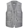 XINDSJDS Classic Multi Pocket Vest for Men Spring Autumn Male Casual Sleeveless Photographer Jacket Light Gray Vest 4XL view 1