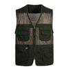 XINDSJDS Mesh Quick-Drying Vests Male with Many Pockets Mens Breathable Multi-Pocket Fishing 05 Deep Army Green XL view 1