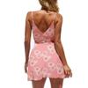 CASURESS Women Dress Summer V Neck Mini Floral Print Swing Dress Sleeveless Spaghetti Strap Skater Dresses with Belt (Small, Type 15, s) view 2