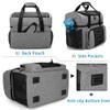 DSLEAF Bowling Bag for 2 Balls, Bowling Tote with Wooden Bowling Cups and Padded Divider for Double Ball and A Pair of Bowling Shoes Up to Mens 16 and Extra Essentials (Patent Design), Bag Only view 4