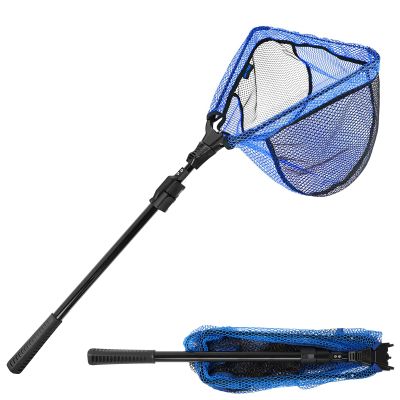 SANLIKE Fishing Landing Net Blue Extend to 33-98.4 inch with Long Telescoping Pole Handle, Landing Net for Easy Catch Release,Fishing net Freshwater for Kids Men Women