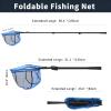 SANLIKE Fishing Landing Net Blue Extend to 33-98.4 inch with Long Telescoping Pole Handle, Landing Net for Easy Catch Release,Fishing net Freshwater for Kids Men Women view 2