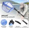 SANLIKE Fishing Landing Net Blue Extend to 33-98.4 inch with Long Telescoping Pole Handle, Landing Net for Easy Catch Release,Fishing net Freshwater for Kids Men Women view 3