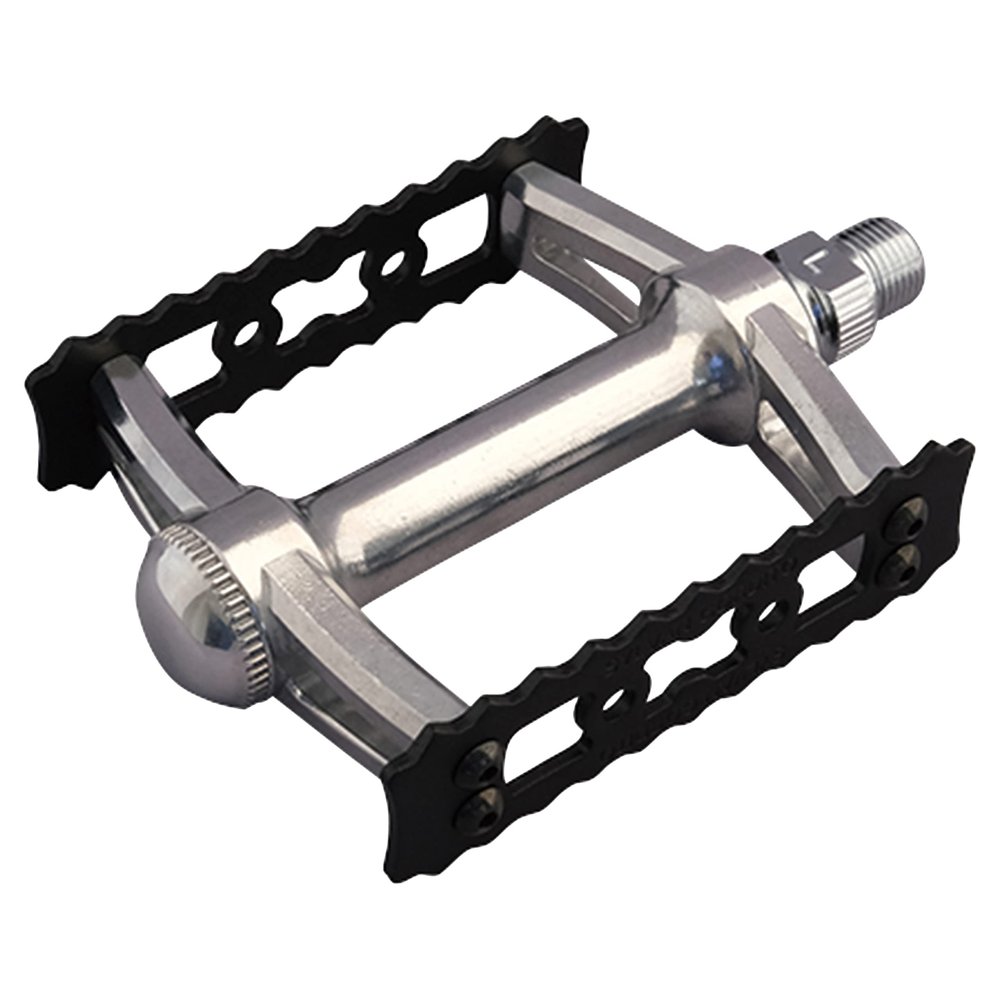 MKS Sylvan Gordito Platform Pedals 9/16" Grippy Cage Grip Alloy Body Silver/Blk