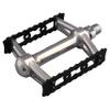 MKS Sylvan Gordito Platform Pedals 9/16" Grippy Cage Grip Alloy Body Silver/Blk view 1