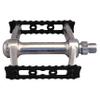 MKS Sylvan Gordito Platform Pedals 9/16" Grippy Cage Grip Alloy Body Silver/Blk view 2