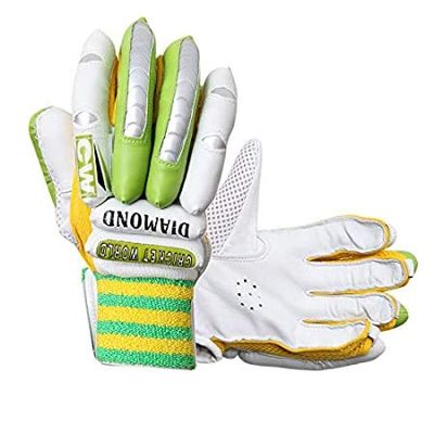 CW Diamond Cricket Gloves Cricket Batting Gloves Right Hand -Left Hand Green -Yellow Cricket Practice Gloves Batting Gloves Protective Gears Green Right (Small Boys)