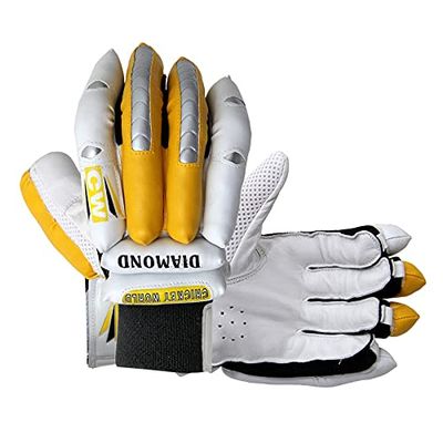 CW Diamond Cricket Gloves Cricket Batting Gloves Right Hand -Left Hand Green -Yellow Cricket Practice Gloves Batting Gloves Protective Gears Yellow Right (Youth)