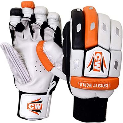 CW Crown Cricket Batting Gloves, Men's RH Hex Bar Padded Batting Gloves, Men's Size - Right Handed Cricket Batting Gloves Mens, Youth Left Adult Senior Gloves (Right)