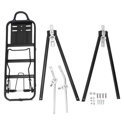 01 Rear Bike Rack Bicycle Cargo Rack Carrier,Adjustable Universal Accessory Set for 24, 26, 28In Wheel Sizes 35Kg Capacity