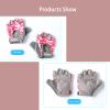 Clobeau Kids Boys Girls Biking Gloves Cycling Exercise Half Finger Fingerless Gloves Child Motor Bike Riding Anti-Slip Weight Lifting Bikes Workout Climbing Bicycle Glove Gym Skate Glove view 3