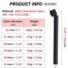 Azarxis Bike Seatpost with Clamp, 25.4mm 27.2mm 28.6mm 30.4mm 30.8mm 31.6mm x 350mm Bicycle Seat Post Aluminum Alloy Seat Tube Saddle Pole for MTB, Road Bike, BMX, Fixed Gear (Black - 28.6 x 350mm) view 2