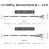 BASSDASH Casting Spinning Fishing Rod Sleeves Protective Rod Socks for Fishing Poles Up to 7-1/2ft view 2