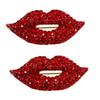 Holibanna 2pcs Rhinestone Red Lips Brooch Crystal Corsage Bling Clothing Accessory Wedding Brooch Pin for Bag Scarf Pants Cloth view 1