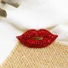 Holibanna 2pcs Rhinestone Red Lips Brooch Crystal Corsage Bling Clothing Accessory Wedding Brooch Pin for Bag Scarf Pants Cloth view 4