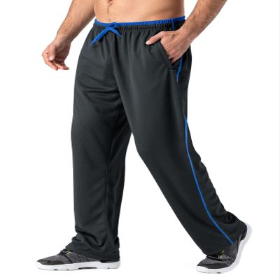 MAGNIVIT Men's Sweatpants with Drawstring Polyester Warm Up Athletic Pants Dark Grey/Blue