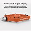 ROCKBROS Mountain Bike Pedals Flat MTB Pedals Nylon Fiber Bicycle Platform Pedals for Road Mountain BMX MTB Bikes Orange view 3