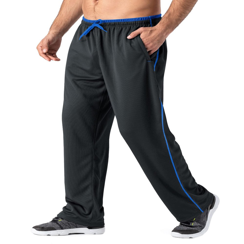MAGNIVIT Men's Sweat Pants Relaxed Fit Lightweight Sweatpants with Zipper Pockets Dark Grey/Blue