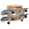 FAMIROSA Wall Mounted Skateboard Holder Rack Stand Wooden Home Skate Shop Display Storing Collection Space-Saving Organizer Solid Acacia Wood Solid Acacia Wood view 2