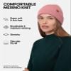 DANISH ENDURANCE Merino Wool Beanie for Men & Women, Knitted Winter Hat, Pink, One Size view 2