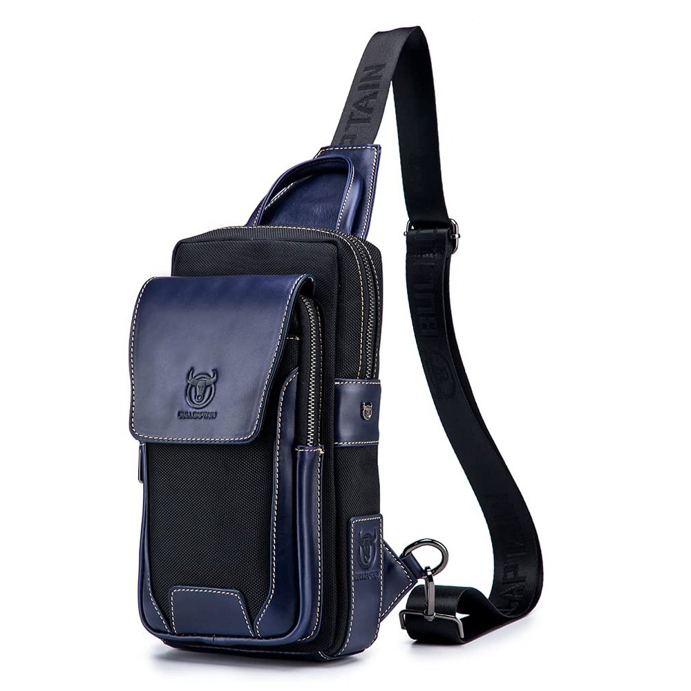 Sling Bag Crossbody Backpack for Men Women Outdoor Travel Tactical Fishing Hunting Hiking Handbag Shoulder Chest Pack Camping Casual Daypack Black Navy