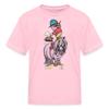 Spreadshirt Thelwell Equestrian Horse Cleaning Licensed Kid's T-Shirt, XL, Pink view 1
