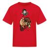 Spreadshirt Thelwell Bucking Horse Rodeo Funny Illustration Licensed Kid's T-Shirt, L, red view 1