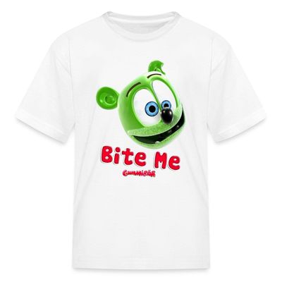 Spreadshirt Gummibr Bite Me Gummy Bear Song Merch Kid's T-Shirt, S, White