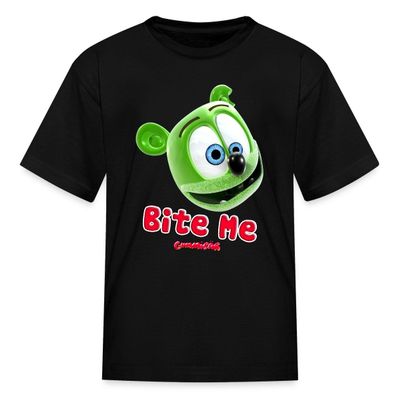 Spreadshirt Gummibr Bite Me Gummy Bear Song Merch Kid's T-Shirt, L, Black