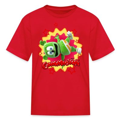 Spreadshirt Gummibr Gummy Bear Starburst Kid's T-Shirt, L, red