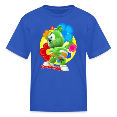 Spreadshirt Gummibr Flowers Gummy Bear Summer Kid's T-Shirt, M, Royal Blue