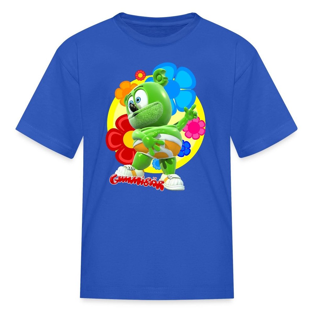 Spreadshirt Gummibr Flowers Gummy Bear Summer Kid's T-Shirt, M, Royal Blue