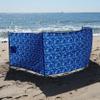 Ocean Camo Elite Beach Recycled Polyester Rip-Stop Extra Tall 42" Lightweight Windscreen, Privacy Screen, Wind Blocker, Free Matching Shoulder Bag (New Mahogany Wood Poles) view 4